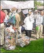 Full bins at Westminster