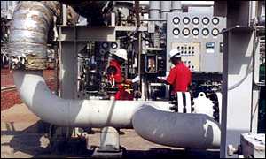Workers at gas plant