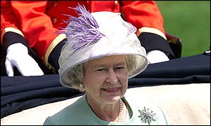 The Queen arrives for the third day's racing at the Royal meeting