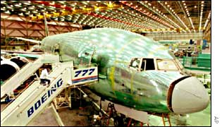 An early 777 in production