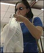 Woman claiming food aid