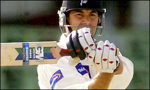 New Zealand captain Stephen Fleming goes on the offensive