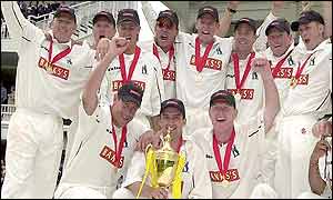 Warwickshire celebrate their cup victory