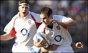 Charlie Hodgson of England charges forward