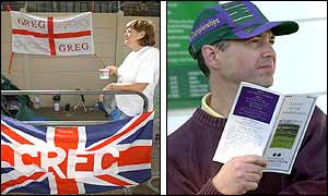 (L)Sandy Read from Ely, Cambridgeshire, (R) A tennis fan waiting in the long queue