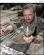 Marine shows a booby trap