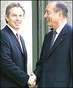 Prime Minister Tony Blair and French President Jacques Chirac