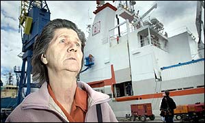 Beryl Betts beside the Seis Ranger in Aberdeen