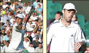 Jamie Delgado in action against Nicolas Lapentti