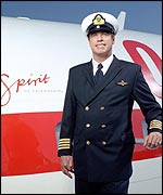 John Travolta in pilot's uniform