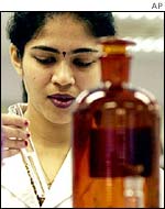 Indian scientist in laboratory