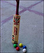 Scotch tape-wrapped tennis ball