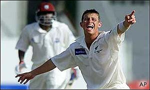 Bond traps Pedro Collins lbw