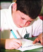 boy writing