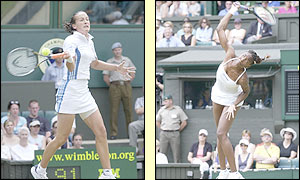 Jane O'Donoghue breaks Venus Williams serve in the second set