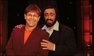 Elton John and Pavarotti