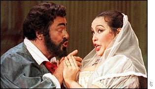Pavarotti with Ines Salazar of Venezuela 