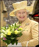 Queen Elizabeth II visits All Saints Parish Church in Kingston Upon Thames, during her Golden Jubilee visit to West London,