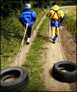 The pair pulling tyres