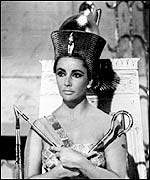 Dame Elizabeth Taylor in her starring role as Cleopatra, Queen of Egypt