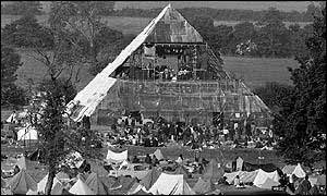 The original Pyramid Stage, Glastonbury Festival, 1971