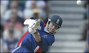 Nick Knight of England hits a four