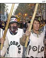 Argentine protesters in Buenos Aires