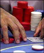 Poker player with chips, PA