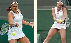 Capriati is given a good work out by the Checzh