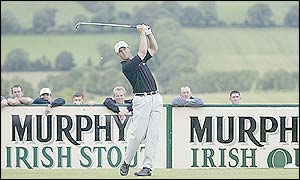 Niclas Fasth tees off at the seventh hole