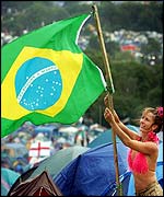 Brazil fan at Glastonbury