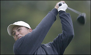 Niclas Fasth drives during his final round