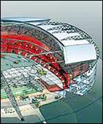 Drawing of proposed new stadium