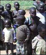 Ugandan children affected by the war