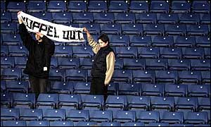 Wimbledon fans protest against the move to Milton Keynes