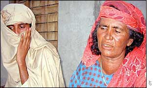 The victim of alleged gang rape (left) with mother