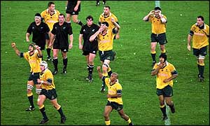 Australia celebrate a second title after beating New Zealand 