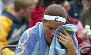 Plagued by the weather and a dodgy shoulder, Capriati never looked entirely comfortable with the conditions