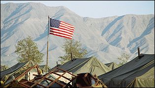US flag over Bagram airbase