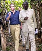 UK Prime Minister Tony Blair and Ghana's president John Kufour