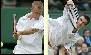 Lleyton Hewitt broke first but Henman broke back 