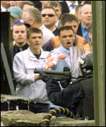 Officers fired three baton rounds