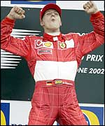 Ferrari's Michael Schumacher claimed his 60th victory at the British Grand Prix