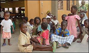 Children outside the church
