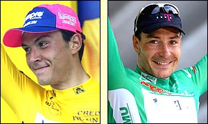 Bertogliati (left) is the still the overall leader and Zabel has the green jersey