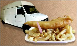 fish and chips fuel graphics