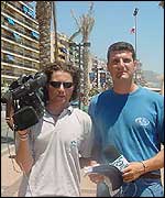 Spanish TV camera crew 