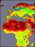 Red areas reflect more light into space than green areas, Nasa