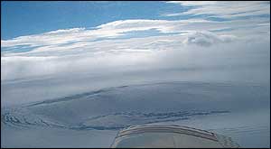 Ice cauldron from air Earthwatch