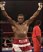Audley Harrison celebrates victory